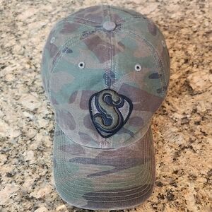 Olive Green Camo Hat with‎ Embroidered Logo